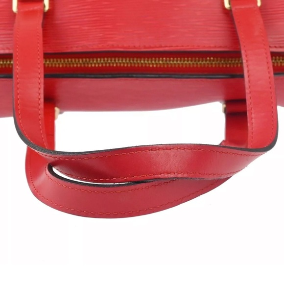 LOUIS VUITTON RED Epi Soufflot Cylinde Bag  HANDBAG 2 Piece - Picture 11 of 12